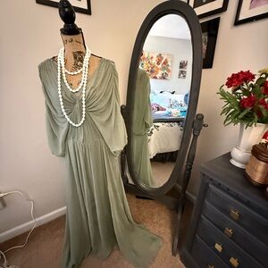 Zara sage Green Maxi Dressed